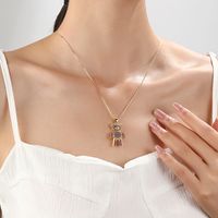 Simple Style Bear Copper Zircon Pendant Necklace In Bulk main image 5