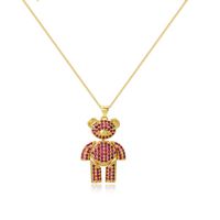 Simple Style Bear Copper Zircon Pendant Necklace In Bulk sku image 4