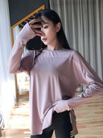 Sports Solid Color Polyester Round Neck Active Tops T-shirt main image 3