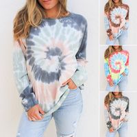 Women's Hoodie Long Sleeve Hoodies & Sweatshirts Printing Casual Tie Dye main image 1