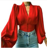 Women's Blouse Long Sleeve Blouses Elegant Printing Solid Color main image 5