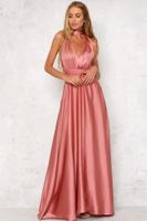 Women's Party Dress Elegant Sexy V Neck Sleeveless Solid Color Maxi Long Dress Banquet main image 5