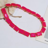 Luxurious Simple Style Shiny Geometric Alloy Inlay Resin Women's Necklace main image 5
