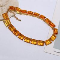 Luxurious Simple Style Shiny Geometric Alloy Inlay Resin Women's Necklace main image 4