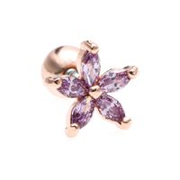 1 Piece Ig Style Simple Style Geometric Flower Plating Inlay Brass Zircon 18k Gold Plated White Gold Plated Ear Studs sku image 6