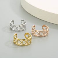 Titanium Steel 18K Gold Plated Simple Style Polishing Solid Color Open Rings main image 3