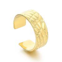 Titan Stahl 18 Karat Vergoldet Einfacher Stil Polieren Einfarbig Offener Ring sku image 10