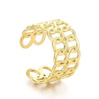 Titanium Steel 18K Gold Plated Simple Style Polishing Solid Color Open Rings sku image 12