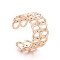 Titanium Steel 18K Gold Plated Simple Style Polishing Solid Color Open Rings sku image 20