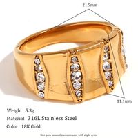 Wholesale Vintage Style Simple Style Color Block Flower Stainless Steel Plating 18k Gold Plated Rings sku image 17