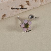 1 Piece Lady Simple Style Shiny Flower Petal Inlay Stainless Steel Artificial Gemstones Artificial Rhinestones Ear Studs main image 6