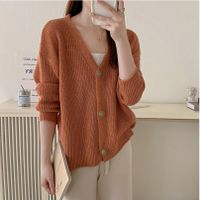 Women's Cardigan Long Sleeve Sweaters & Cardigans Casual Solid Color sku image 2