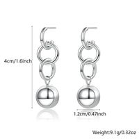 1 Pair Elegant Simple Style Geometric Sterling Silver White Gold Plated Drop Earrings main image 2