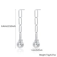 1 Pair Elegant Simple Style Geometric Sterling Silver White Gold Plated Drop Earrings main image 3