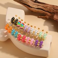 1 Pair Elegant Luxurious Classic Style Stripe Plating Copper 14k Gold Plated Ear Studs main image 4
