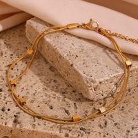 Basic Simple Style Classic Style Solid Color Stainless Steel Plating 18k Gold Plated Women's Anklet main image 1