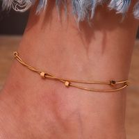 Basic Simple Style Classic Style Solid Color Stainless Steel Plating 18k Gold Plated Women's Anklet main image 2