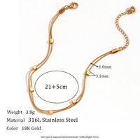 Basic Simple Style Classic Style Solid Color Stainless Steel Plating 18k Gold Plated Women's Anklet main image 5