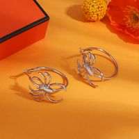 1 Pair Hip-hop Vintage Style Punk Spider Plating Alloy 14k Gold Plated Silver Plated Hoop Earrings main image 3