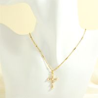 Elegant Luxurious Cross Devil's Eye Heart Shape Copper 18k Gold Plated Zircon Pendant Necklace In Bulk main image 7