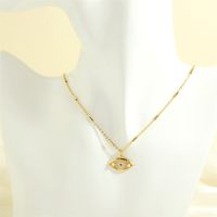 Elegant Luxurious Cross Devil's Eye Heart Shape Copper 18k Gold Plated Zircon Pendant Necklace In Bulk sku image 2