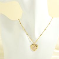 Elegant Luxurious Cross Devil's Eye Heart Shape Copper 18k Gold Plated Zircon Pendant Necklace In Bulk main image 5