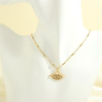 Elegant Luxurious Cross Devil's Eye Heart Shape Copper 18k Gold Plated Zircon Pendant Necklace In Bulk main image 3