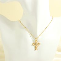 Elegant Luxurious Cross Devil's Eye Heart Shape Copper 18k Gold Plated Zircon Pendant Necklace In Bulk main image 4