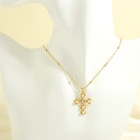 Elegant Luxurious Cross Devil's Eye Heart Shape Copper 18k Gold Plated Zircon Pendant Necklace In Bulk sku image 4