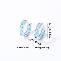 1 Pair Casual Vintage Style Simple Style Solid Color Inlay Copper Zircon Gold Plated Silver Plated Hoop Earrings sku image 1