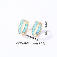 1 Pair Casual Vintage Style Simple Style Solid Color Inlay Copper Zircon Gold Plated Silver Plated Hoop Earrings sku image 8