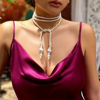 Simple Style Irregular Round Imitation Pearl Beaded Women's Necklace main image 1