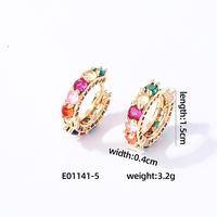 1 Pair Casual Vintage Style Luxurious Solid Color Inlay Copper Zircon K Gold Plated Hoop Earrings sku image 5