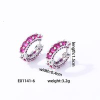 1 Pair Casual Vintage Style Luxurious Solid Color Inlay Copper Zircon K Gold Plated Hoop Earrings sku image 6