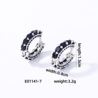 1 Pair Casual Vintage Style Luxurious Solid Color Inlay Copper Zircon K Gold Plated Hoop Earrings sku image 7