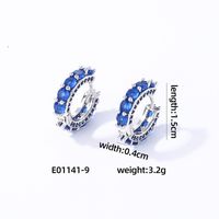 1 Pair Casual Vintage Style Luxurious Solid Color Inlay Copper Zircon K Gold Plated Hoop Earrings sku image 9