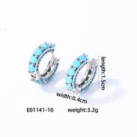 1 Pair Casual Vintage Style Luxurious Solid Color Inlay Copper Zircon K Gold Plated Hoop Earrings sku image 10