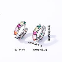 1 Pair Casual Vintage Style Luxurious Solid Color Inlay Copper Zircon K Gold Plated Hoop Earrings sku image 11