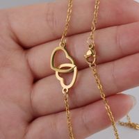 Stainless Steel 18K Gold Plated Simple Style Plating Heart Shape None Pendant Necklace main image 2
