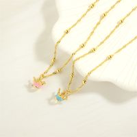 Cute Simple Style Crown Copper 18k Gold Plated Pendant Necklace In Bulk main image 1