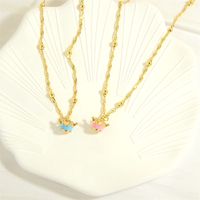 Cute Simple Style Crown Copper 18k Gold Plated Pendant Necklace In Bulk main image 7