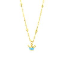 Cute Simple Style Crown Copper 18k Gold Plated Pendant Necklace In Bulk main image 2