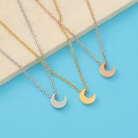 Stainless Steel 18K Gold Plated Lady Simple Style Star Moon Heart Shape None Pendant Necklace main image 3