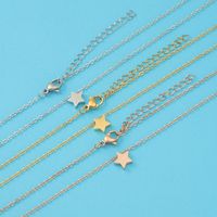 Stainless Steel 18K Gold Plated Lady Simple Style Star Moon Heart Shape None Pendant Necklace main image 5