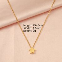 Stainless Steel 18K Gold Plated Lady Simple Style Star Moon Heart Shape None Pendant Necklace sku image 6