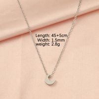 Stainless Steel 18K Gold Plated Lady Simple Style Star Moon Heart Shape None Pendant Necklace sku image 2