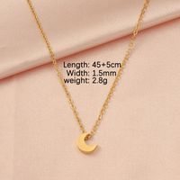 Stainless Steel 18K Gold Plated Lady Simple Style Star Moon Heart Shape None Pendant Necklace sku image 5