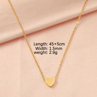 Stainless Steel 18K Gold Plated Lady Simple Style Star Moon Heart Shape None Pendant Necklace sku image 4