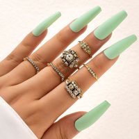 New Hollow Carved Ring Set Of 7 Retro Joint Ring Set sku image 6