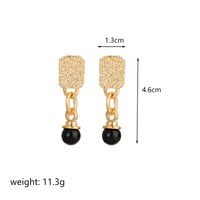 1 Pair Simple Style Round Ball Plating Inlay Copper Natural Stone 18k Gold Plated Drop Earrings Ear Studs main image 4